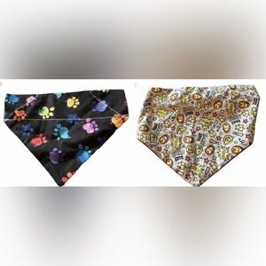 Custom Handmade Pet Bandanas | Multi-Color Paw & Iron Man Inspired Prints